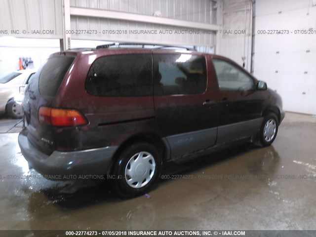 4T3ZF13C0YU212650 - 2000 TOYOTA SIENNA LE/XLE MAROON photo 4