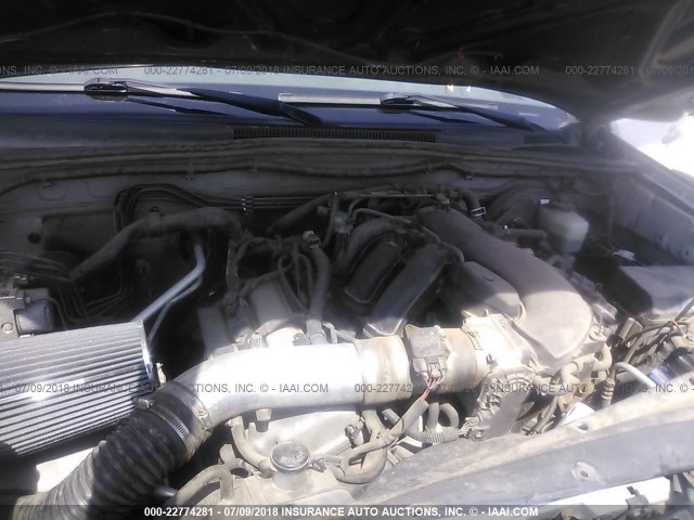 5TELU42N17Z466922 - 2007 TOYOTA TACOMA DOUBLE CAB ვერცხლისფერი ფოტო 10