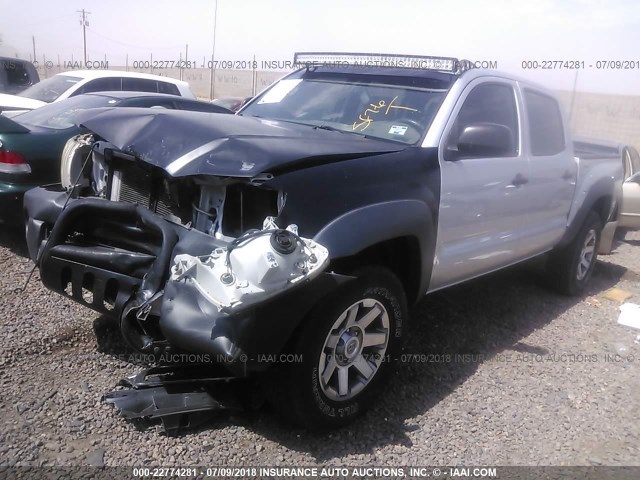 5TELU42N17Z466922 - 2007 TOYOTA TACOMA DOUBLE CAB SILVER photo 2