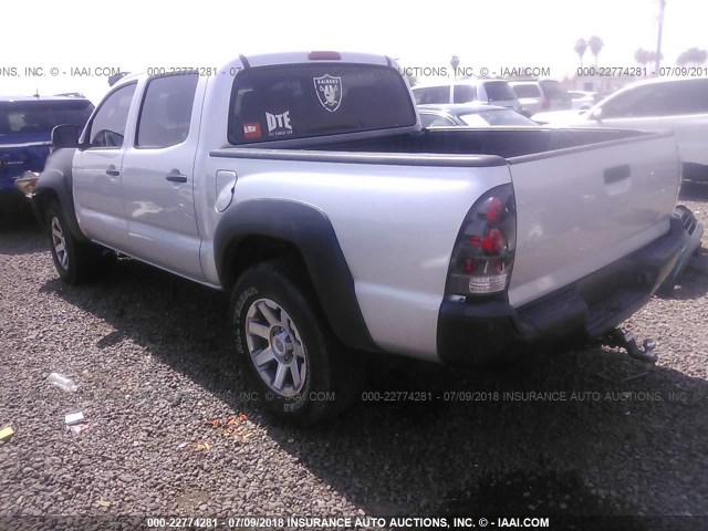 5TELU42N17Z466922 - 2007 TOYOTA TACOMA DOUBLE CAB SILVER photo 3