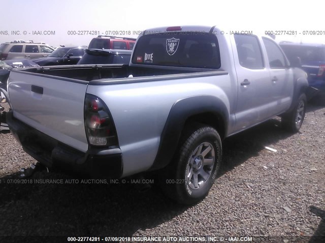 5TELU42N17Z466922 - 2007 TOYOTA TACOMA DOUBLE CAB SILVER photo 4