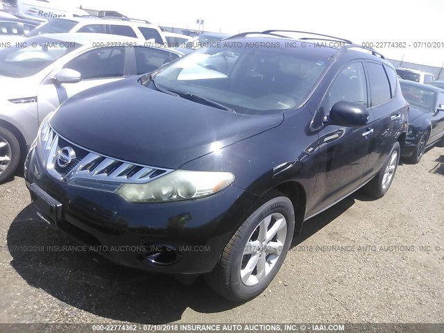 JN8AZ18W09W202554 - 2009 NISSAN MURANO S/SL/LE BLACK photo 2