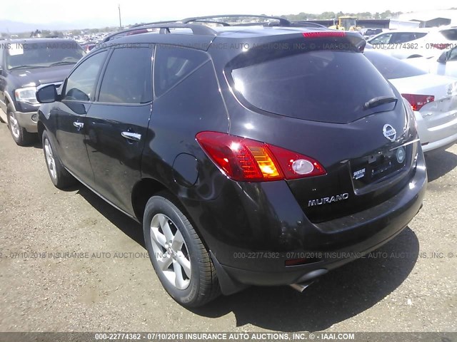 JN8AZ18W09W202554 - 2009 NISSAN MURANO S/SL/LE BLACK photo 3