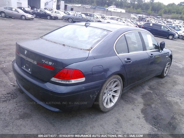 WBAGL63492DP50531 - 2002 BMW 745 I BLUE photo 4