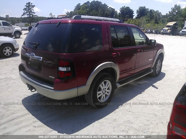 1FMEU64E77UB57767 - 2007 FORD EXPLORER EDDIE BAUER MAROON photo 4