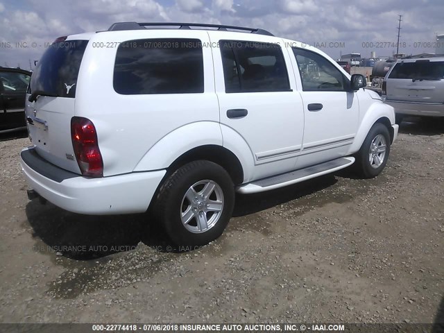 1D4HB58DX5F501230 - 2005 DODGE DURANGO LIMITED WHITE photo 4