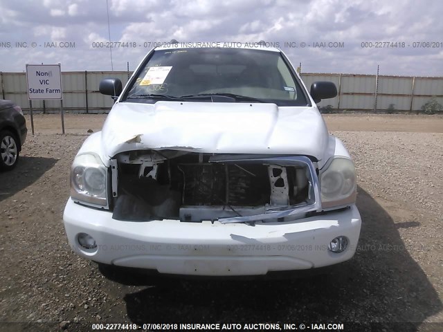 1D4HB58DX5F501230 - 2005 DODGE DURANGO LIMITED WHITE photo 6