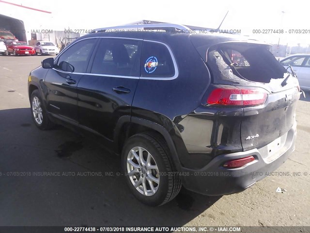 1C4PJMCB4FW687487 - 2015 JEEP CHEROKEE LATITUDE BLACK photo 3