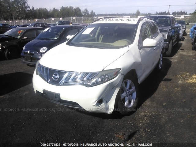 JN8AZ18W69W141789 - 2009 NISSAN MURANO S/SL/LE WHITE photo 2