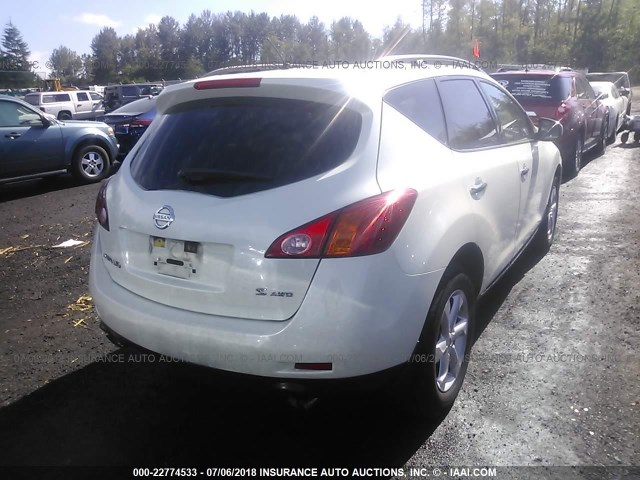 JN8AZ18W69W141789 - 2009 NISSAN MURANO S/SL/LE WHITE photo 4