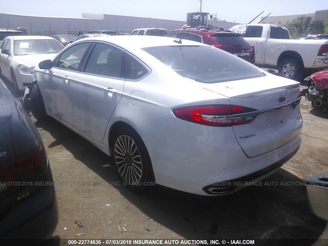 3FA6P0D91JR181910 - 2018 FORD FUSION TITANIUM/PLATINUM WHITE photo 3