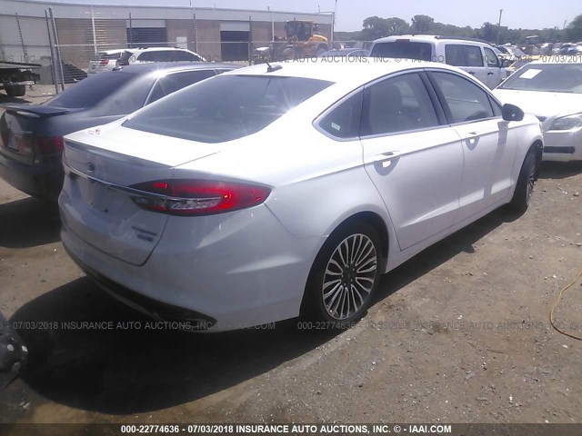 3FA6P0D91JR181910 - 2018 FORD FUSION TITANIUM/PLATINUM WHITE photo 4