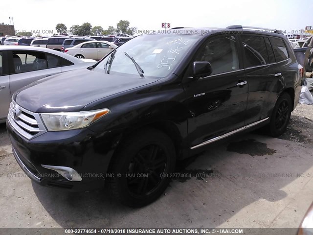 5TDDK3EH5BS075076 - 2011 TOYOTA HIGHLANDER LIMITED BLACK photo 2