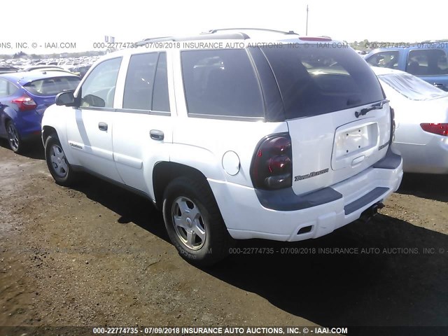 1GNDT13S222437959 - 2002 CHEVROLET TRAILBLAZER  WHITE photo 3