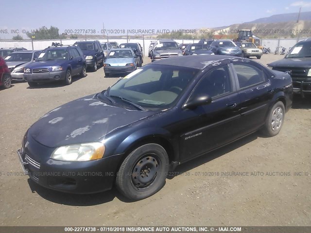 1B3EJ46X81N660842 - 2001 DODGE STRATUS SE BLUE photo 2