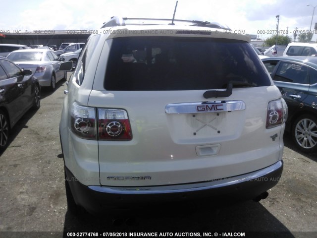 1GKER23D09J102304 - 2009 GMC ACADIA SLT-1 WHITE photo 6