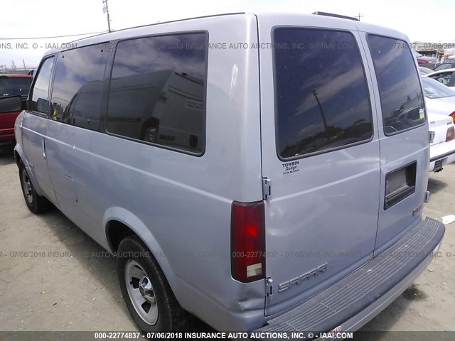 1GKDM19W0YB501025 - 2000 GMC SAFARI XT SILVER photo 3