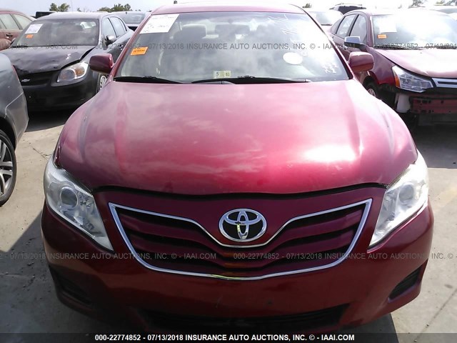 4T1BF3EK4AU044740 - 2010 TOYOTA CAMRY SE/LE/XLE 红色 照片 6