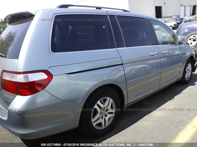 5FNRL38735B089914 - 2005 HONDA ODYSSEY EXL BLUE photo 4