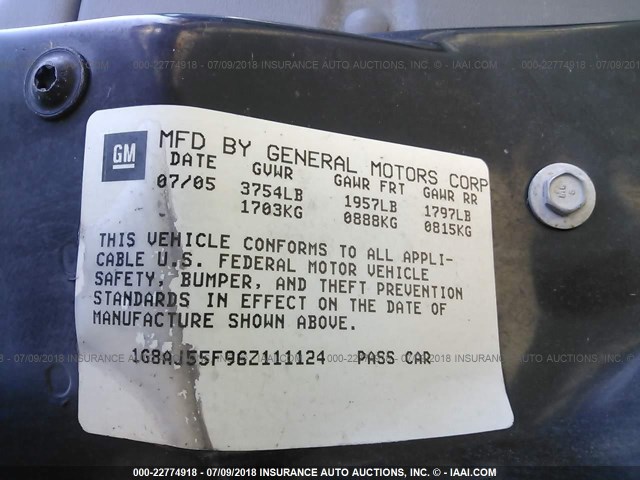 1G8AJ55F96Z111124 - 2006 SATURN ION LEVEL 2 灰色 照片 9