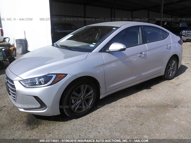 5NPD84LFXJH309559 - 2018 HYUNDAI ELANTRA SEL/VALUE/LIMITED SILVER photo 2