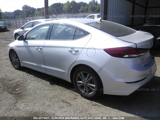 5NPD84LFXJH309559 - 2018 HYUNDAI ELANTRA SEL/VALUE/LIMITED SILVER photo 3