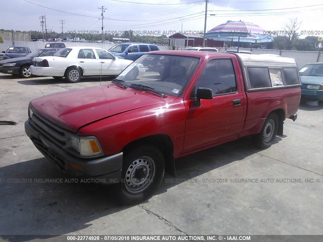 JT4RN81D3K0007813 - 1989 TOYOTA PICKUP 1/2 TON SHORT WHEELBASE DLX RED photo 2