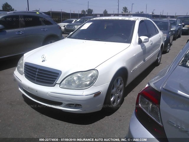 WDBNG84J44A432947 - 2004 MERCEDES-BENZ S 500 4MATIC WHITE photo 2