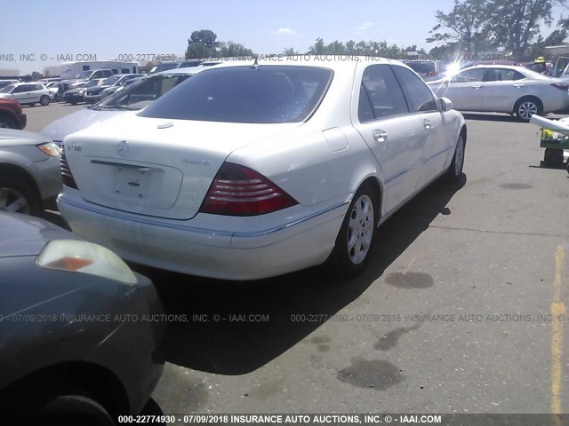 WDBNG84J44A432947 - 2004 MERCEDES-BENZ S 500 4MATIC WHITE photo 4