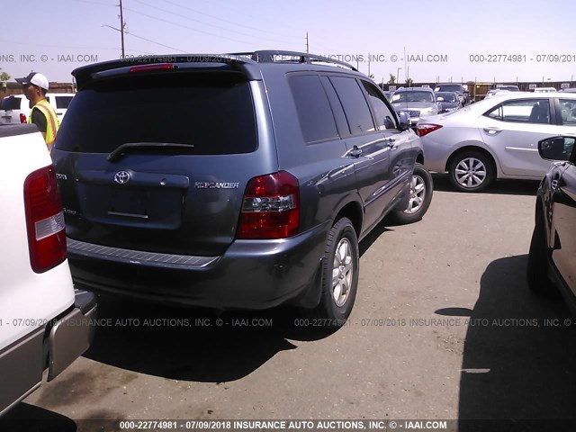 JTEEP21A050098468 - 2005 TOYOTA HIGHLANDER LIMITED BLUE photo 4