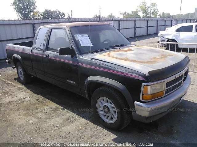 1B7FL23X1NS695476 - 1992 DODGE DAKOTA BLACK photo 1