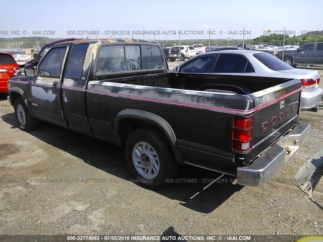 1B7FL23X1NS695476 - 1992 DODGE DAKOTA BLACK photo 3