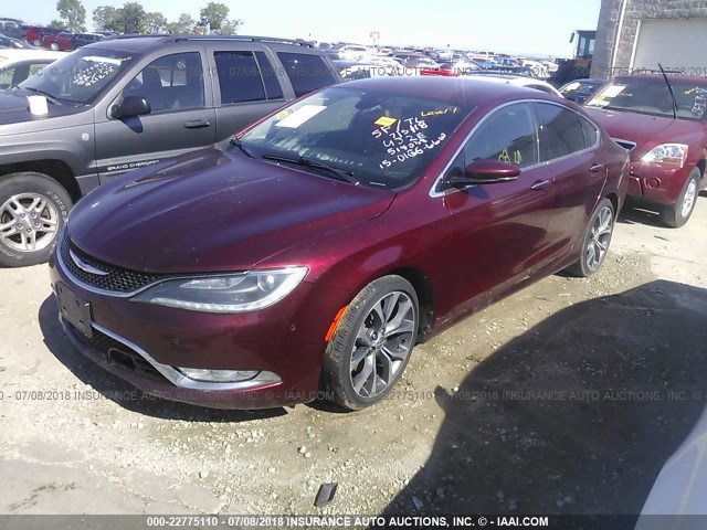 1C3CCCCG9FN514038 - 2015 CHRYSLER 200 C MAROON photo 2