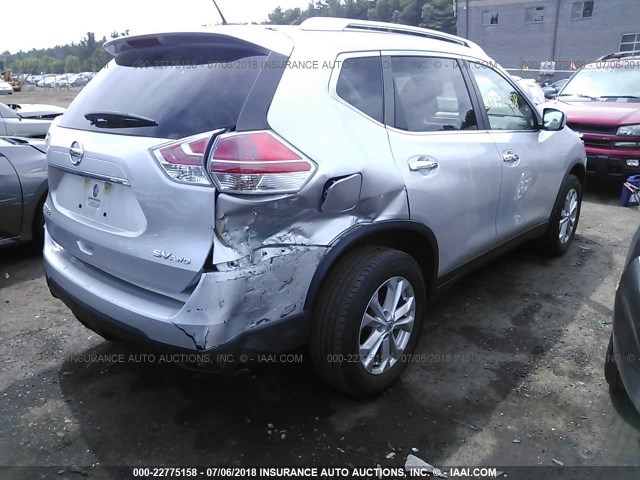 KNMAT2MV7GP695737 - 2016 NISSAN ROGUE SILVER photo 4