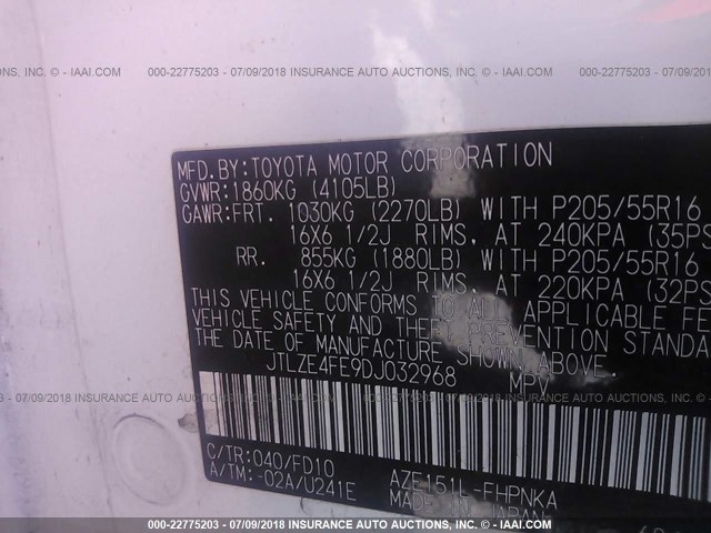 JTLZE4FE9DJ032968 - 2013 TOYOTA SCION XB Ağ foto 9