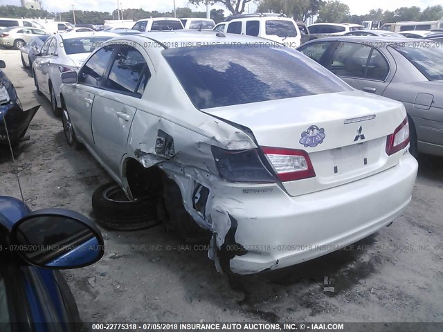 4A3AB56FX9E007705 - 2009 MITSUBISHI GALANT ES WHITE photo 3