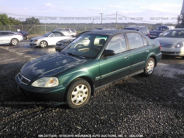 2HGEJ6617YH583312 - 2000 HONDA CIVIC SE GREEN photo 2