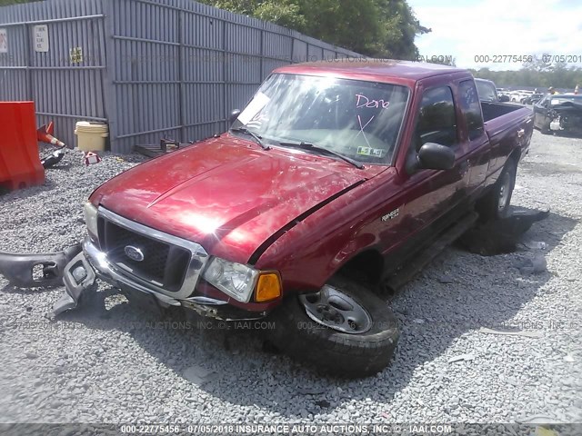 1FTZR45E94PB28601 - 2004 FORD RANGER SUPER CAB RED photo 2