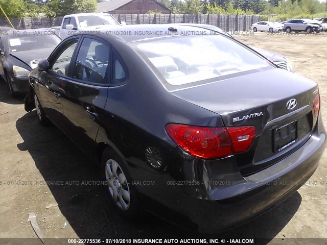 KMHDU46DX8U292747 - 2008 HYUNDAI ELANTRA GLS/SE/LIMITED BLACK photo 3