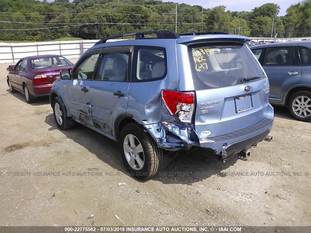 JF2SHABC8CH403195 - 2012 SUBARU FORESTER 2.5X BLUE photo 3