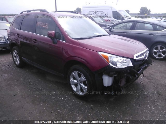 JF2SJAHC5EH439358 - 2014 SUBARU FORESTER 2.5I LIMITED MAROON photo 1