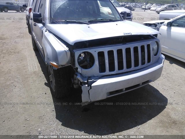 1J8FF48W27D409766 - 2007 JEEP PATRIOT LIMITED SILVER photo 6