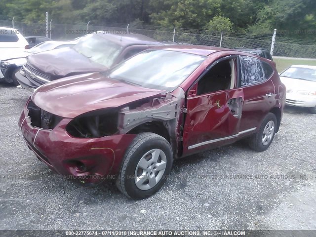 JN8AS5MT1CW252474 - 2012 NISSAN ROGUE S/SV RED photo 2