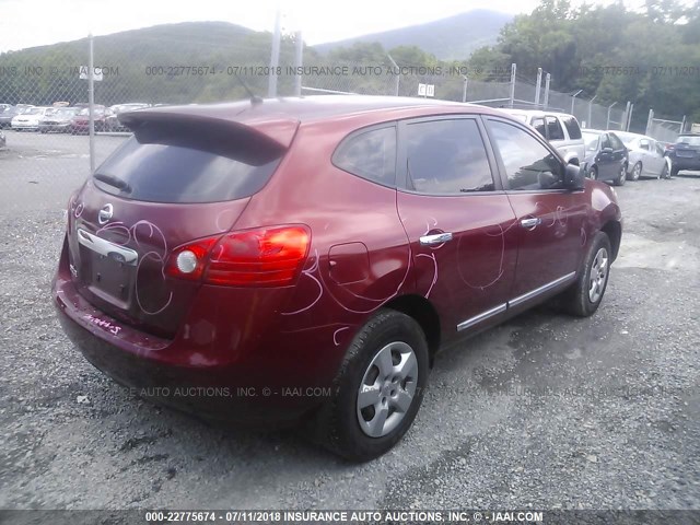 JN8AS5MT1CW252474 - 2012 NISSAN ROGUE S/SV RED photo 4