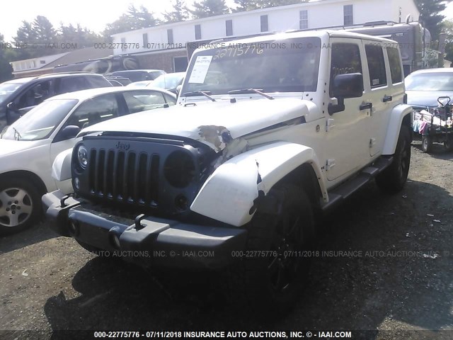 1C4HJWEG8EL302411 - 2014 JEEP WRANGLER UNLIMITE SAHARA WHITE photo 2