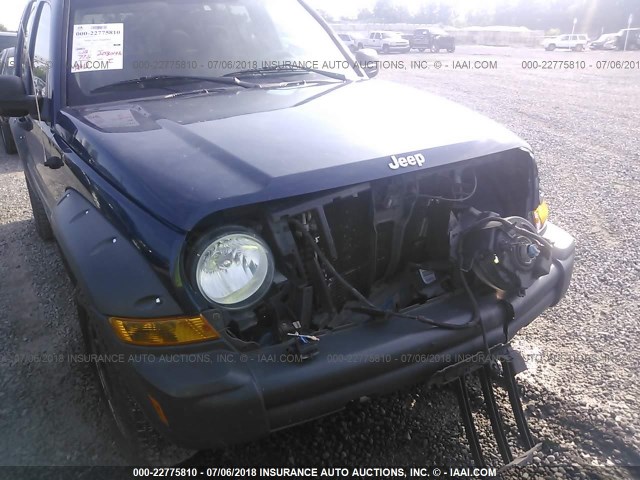 1J4GL38K76W101470 - 2006 JEEP LIBERTY RENEGADE BLUE photo 6