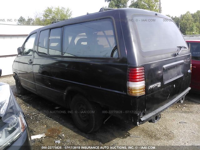 1FMDA31U3NZA80491 - 1992 FORD AEROSTAR BLACK photo 3