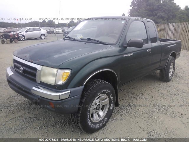 4TAWM72N6XZ524691 - 1999 TOYOTA TACOMA XTRACAB GREEN photo 2