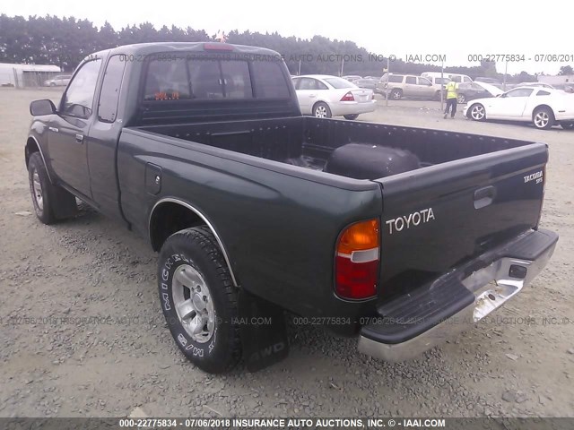 4TAWM72N6XZ524691 - 1999 TOYOTA TACOMA XTRACAB GREEN photo 3