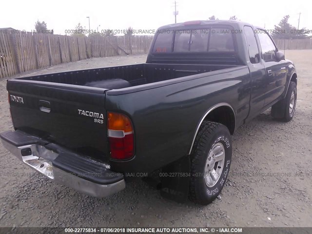 4TAWM72N6XZ524691 - 1999 TOYOTA TACOMA XTRACAB GREEN photo 4